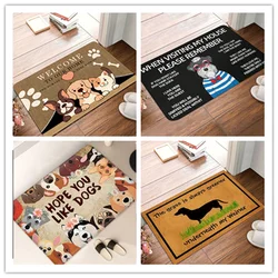 Cartoon Dogs Bath Mat Bathroom Super Absorbent Floor Carpet Kitchen Anti Slip Area Rug Home Living Room Entrance Welcome Footpad