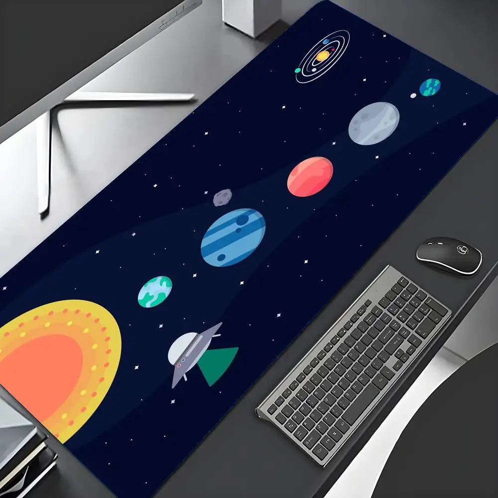 

Mouse Pad Black And White Anime Keyboard Pad Laptop Outer Wilds Solar System Desk Mat PC Gaming Accessories Mousepad XXL Carpet