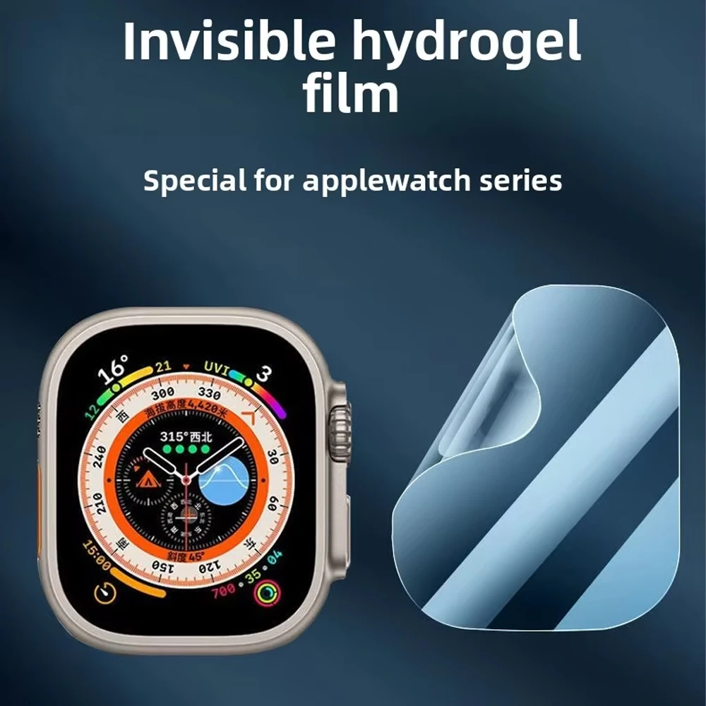 5 Stück Displayschutzfolie für Apple Watch Ultra 3 2 49 mm, weiche Glasfolie, kratzfest, HD-Vollabdeckung, iWatch-Serie Ultra-Zubehör