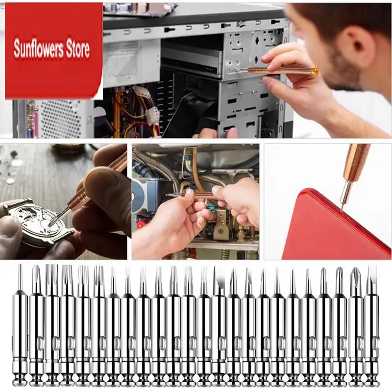 

25-In-1 Multifunctional Leather Case Manual Screwdriver Bit Set Accessories Mobile Phone Notebook Maintenance Tool