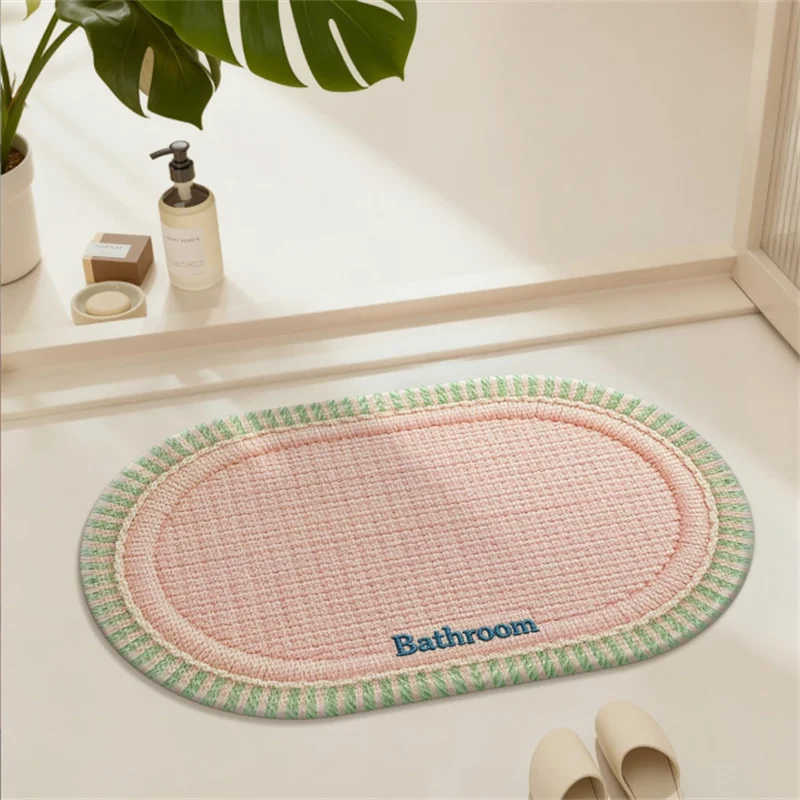 40x60cm Diatomaceous Earth Bathroom Floor Mat Gradient Color Fresh Simple Design Dirt Resistant Easy Maintain Absorbent Shower