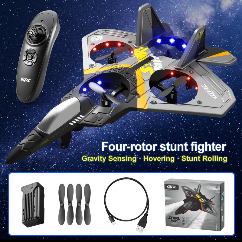 NEW V17 Gravity Sensing RC Plane 2.4G Fighter Hobby Plane Glider Remote Control Airplane EPP Foam RC Drone Kids toys Gift