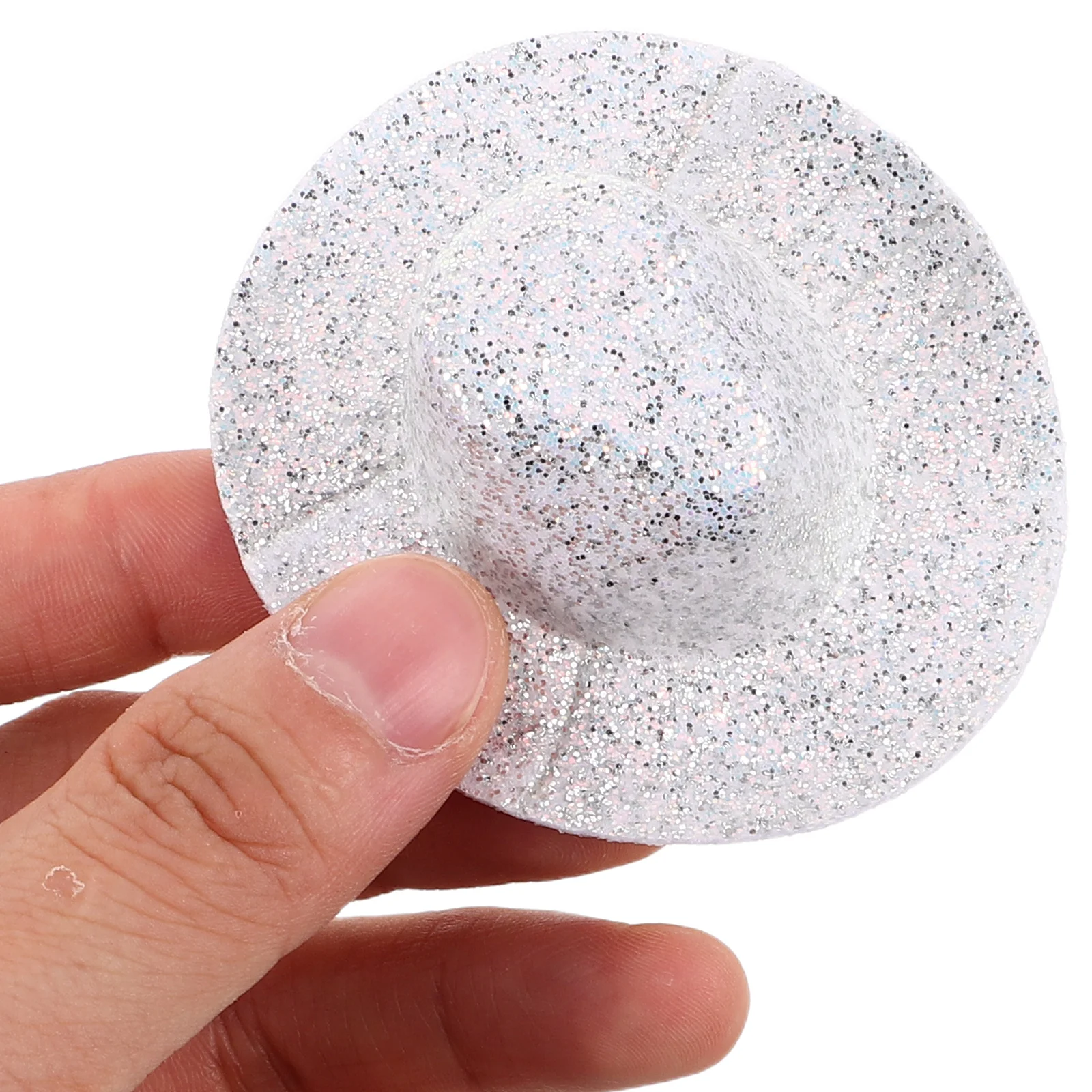 

Glitter Mini Denim Hat Cowboy for Fluorescence Silver Cloth Girls Cowgirl