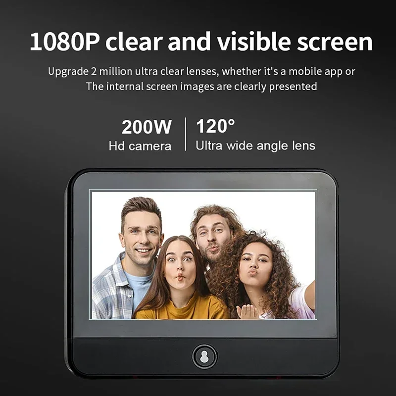 Telecamere per campanello WiFi Radar per visione notturna Rilevatore di movimento PIR Smart Life APP Telecamera spioncino per occhi 1080P Visualizzatore digitale 5000mAh