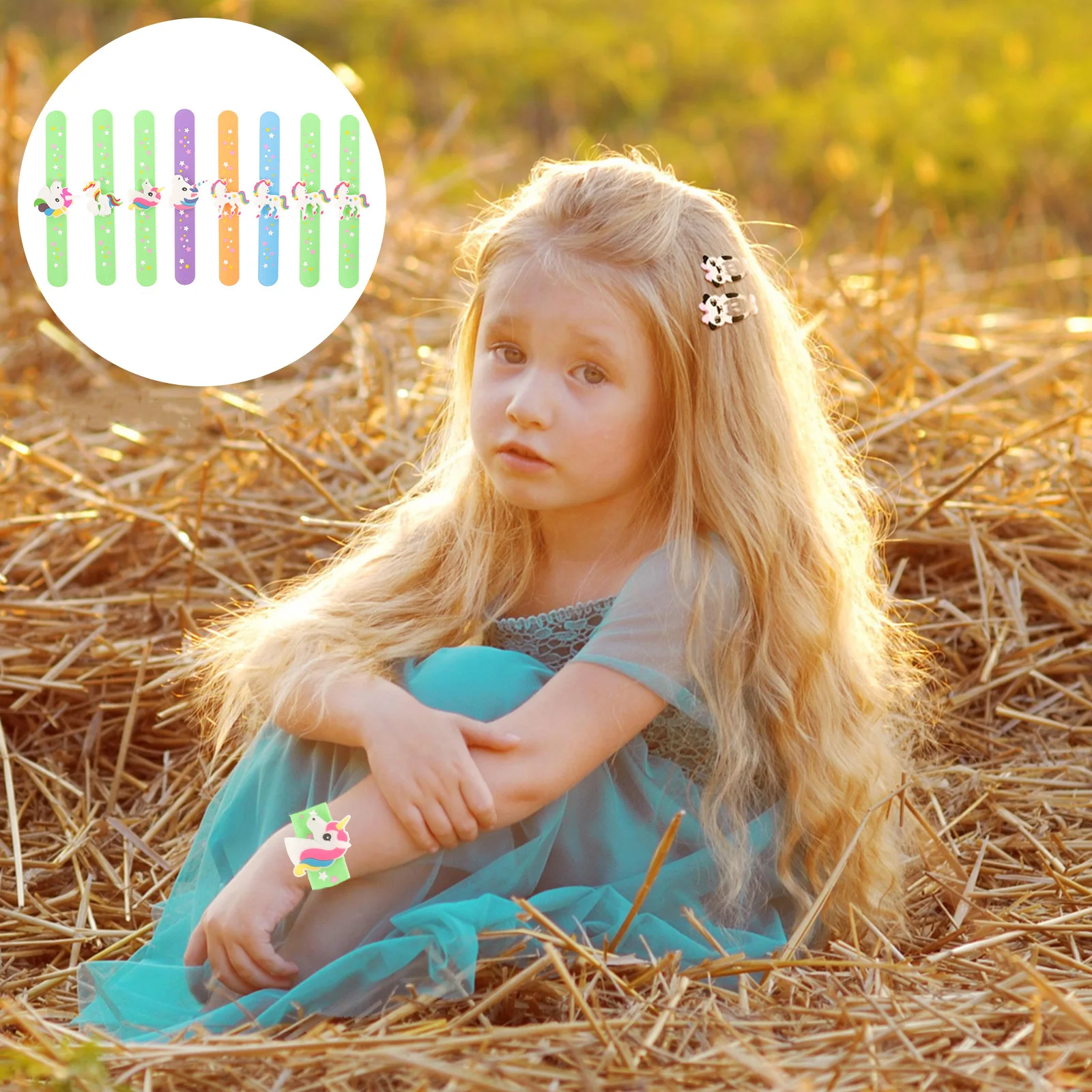 

8Pcs Silicone Unicorn Slap Bracelets Safe Durable Wristbands Birthday Party Favors Kids Rewards Goodie Bags