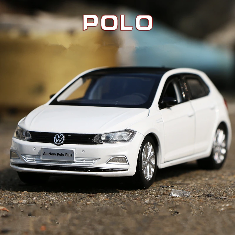 1:32 POLO Plus Alloy Car Model Diecast Metal Toy Vehicles Car Model Sound Light Simulation Collection Miniature Scale Kids Gifts