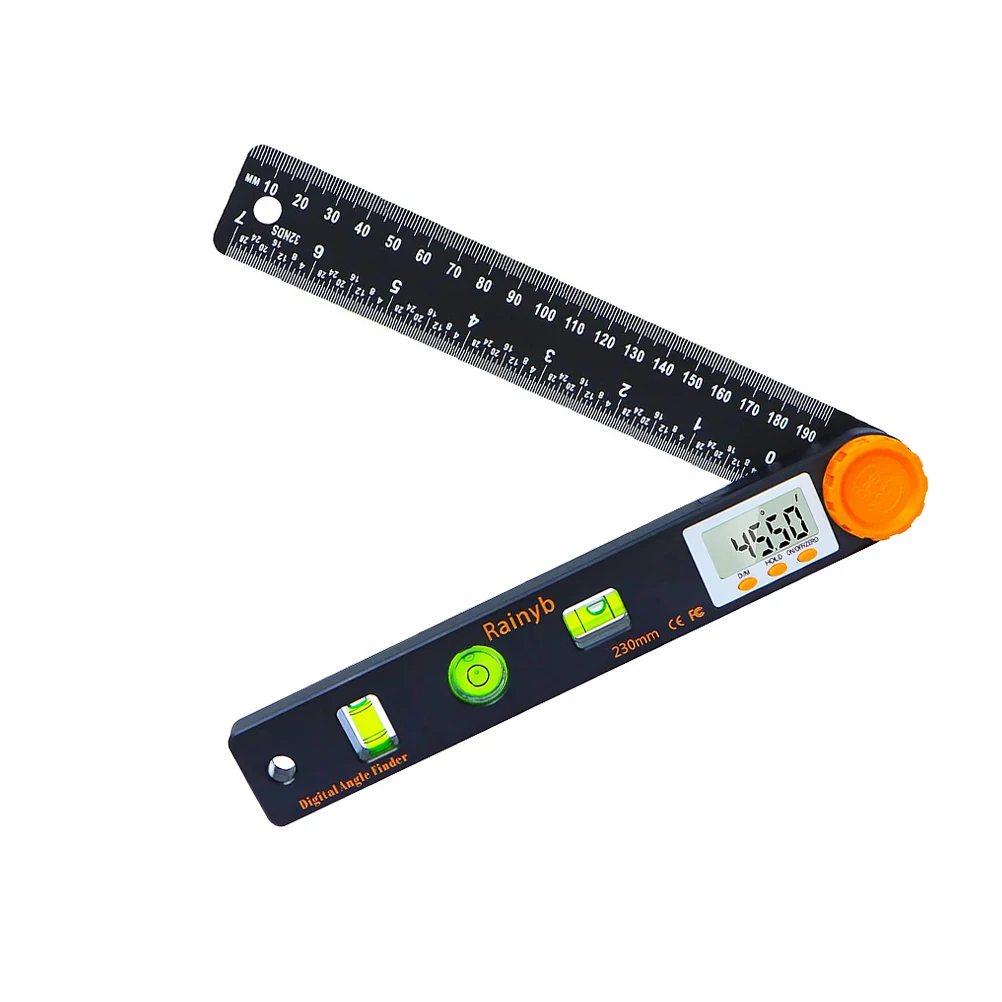

Digital Angle Ruler Protractor for Woodworking ABS Alloy Double sided Level Clear Scale Carpenter Tools Lock Angle Feature