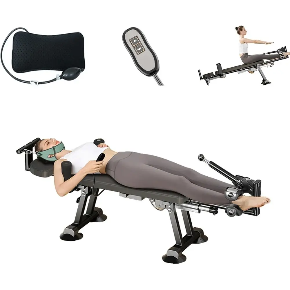 

Система растяжки всего тела: тяговая скамья для шейного и поясничного отдела с домашней декомпрессией для облегчения боли и растяжки позвоночника