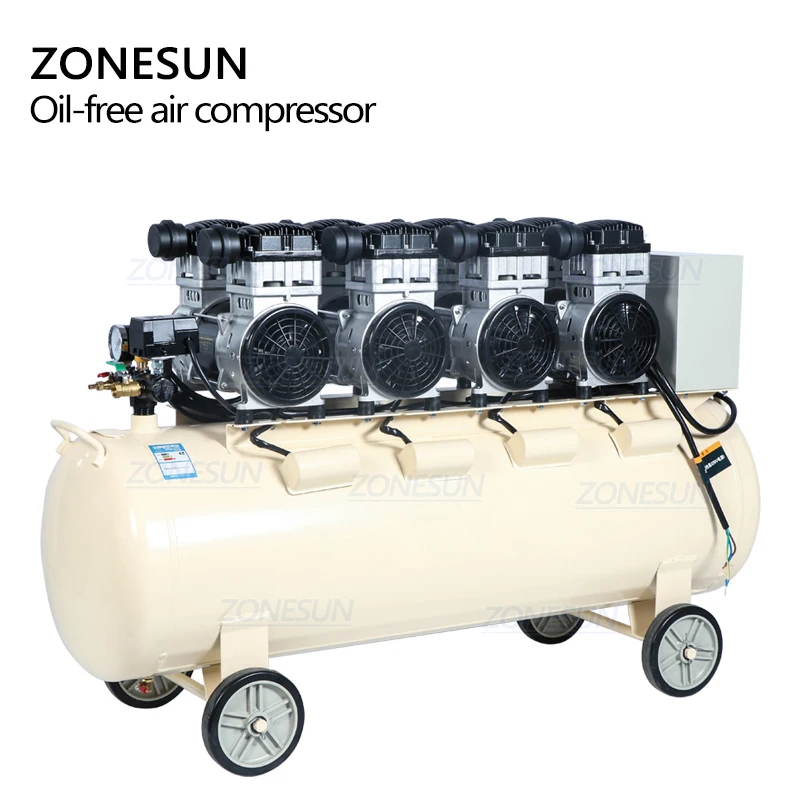ZONESUN ZS-AC160L Мощный поршневой бесшумный воздушный компрессор из чистой меди для стоматологических деревообрабатывающих труб, портативный воздушный насос