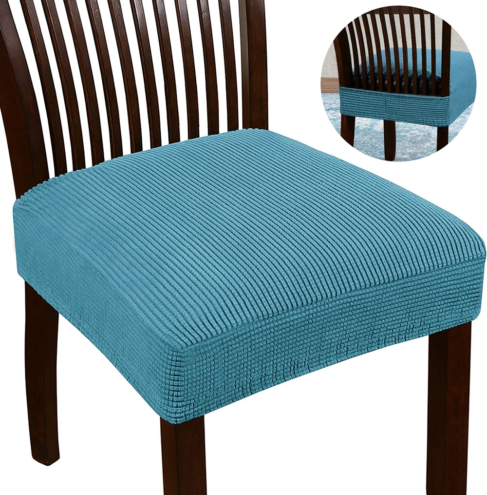 Jacquard Chair Cover Spandex Elastic Dining Room Chair Cushion Cover Washable Removable Protector For Kitchen Wedding Banquet