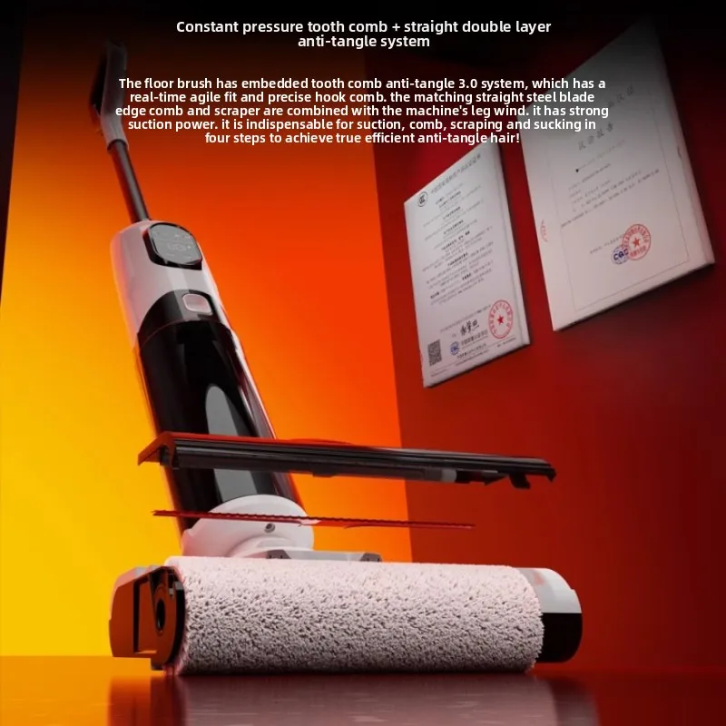 Wireless Floor Cleaner 3 in 1 Vacuum Mop Sweeper for Home with Anti Hair Tangling and Sterilization