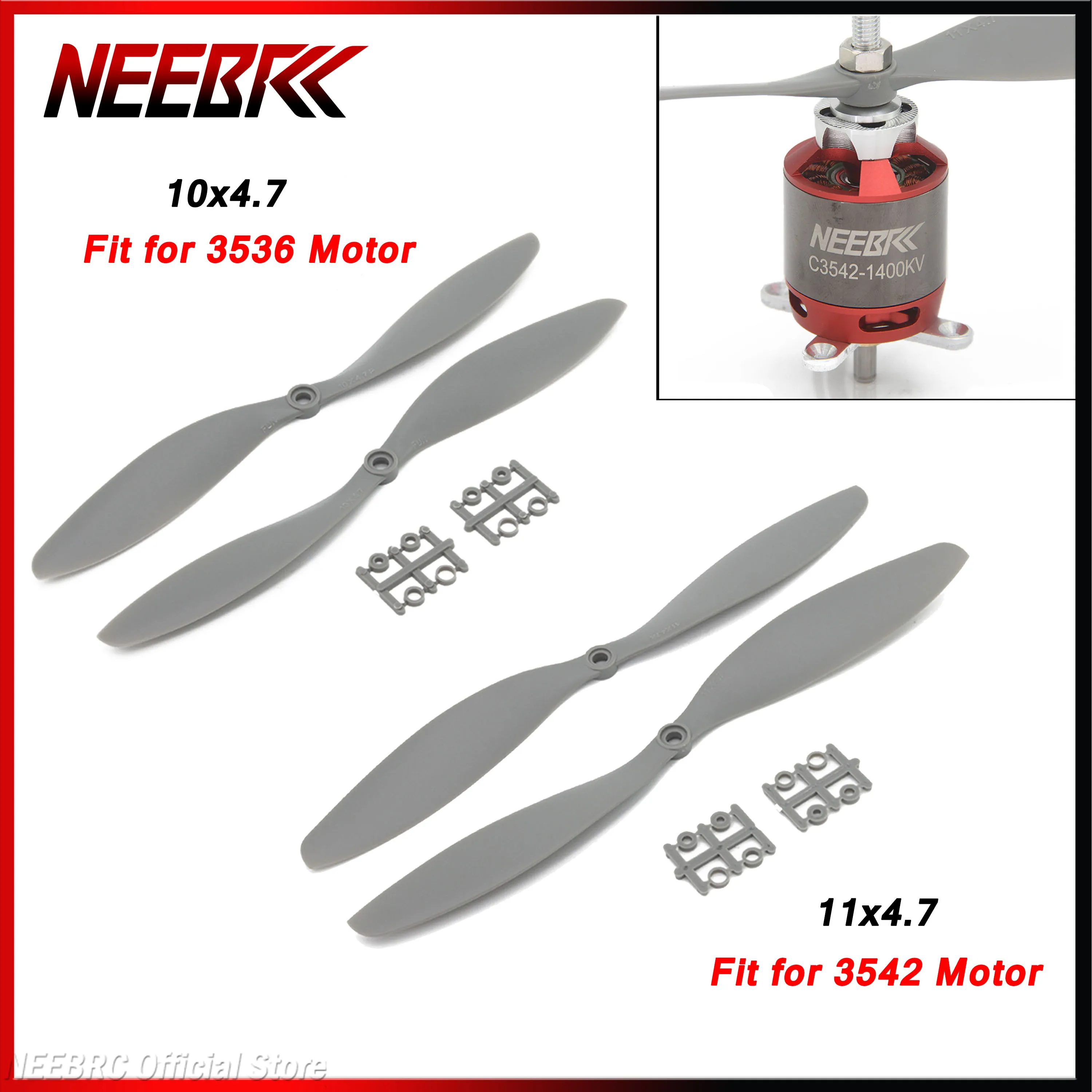 NEEBRC 2/4/8PCS 1047 1147 Propellers 10x4.7/11x4.7 Low Noise CW CCW Blade for RC FPV Racing Drone Quadcopter DIY 3536 3542 Motor