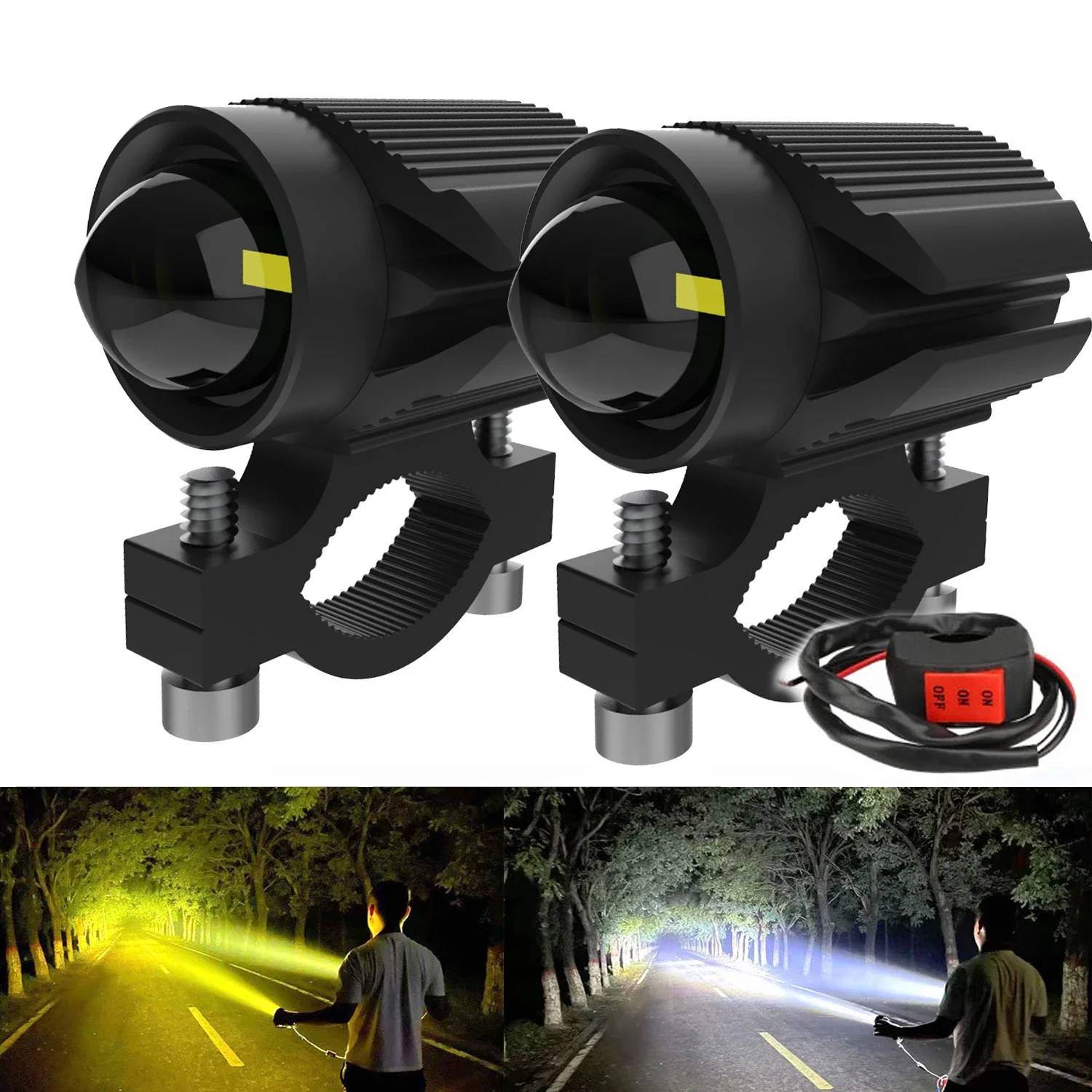 additional light on a motorcycle Fog Light 12V 24V Lens Spotlight auxiliary Lighthouse for Electric Scooter Off Road 4X4 SUV UTV