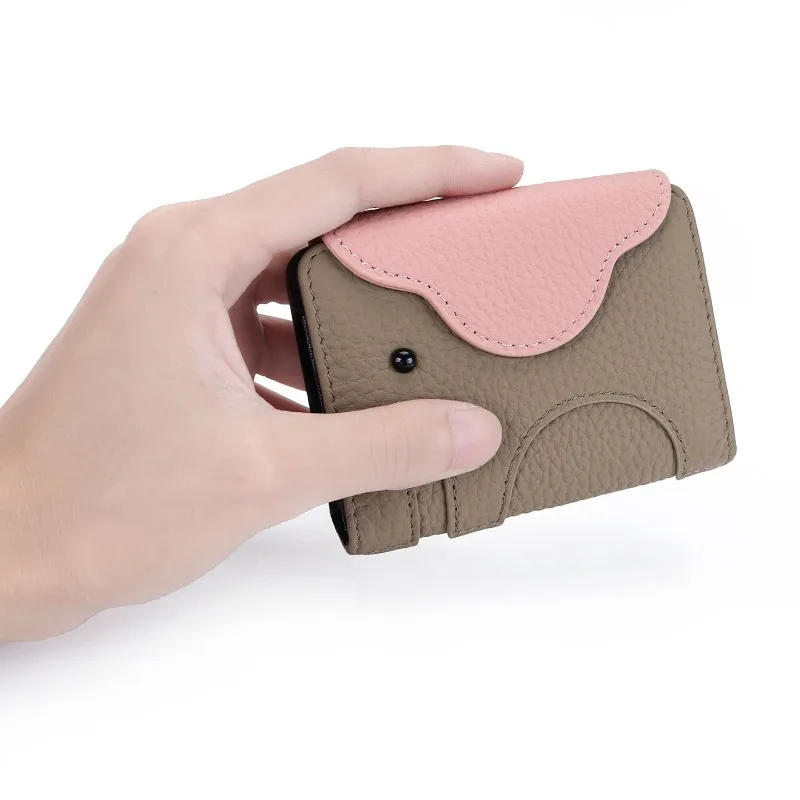 

Brand Genuine Leather Card Holder for Women,Anti-Theft Slim Accordion Credit Card Organizer, Secure Travel Wallet for Bank Cards