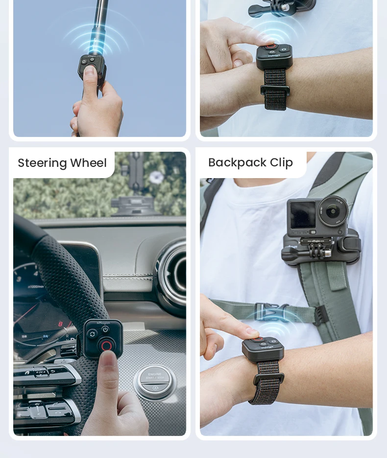 Für DJI Osmo Action 360/Action 6 5 4 Drahtlose Fernbedienung 50 m Entfernung Controller Sport Kamera Zubehör mit Handschlaufe – Detail 14