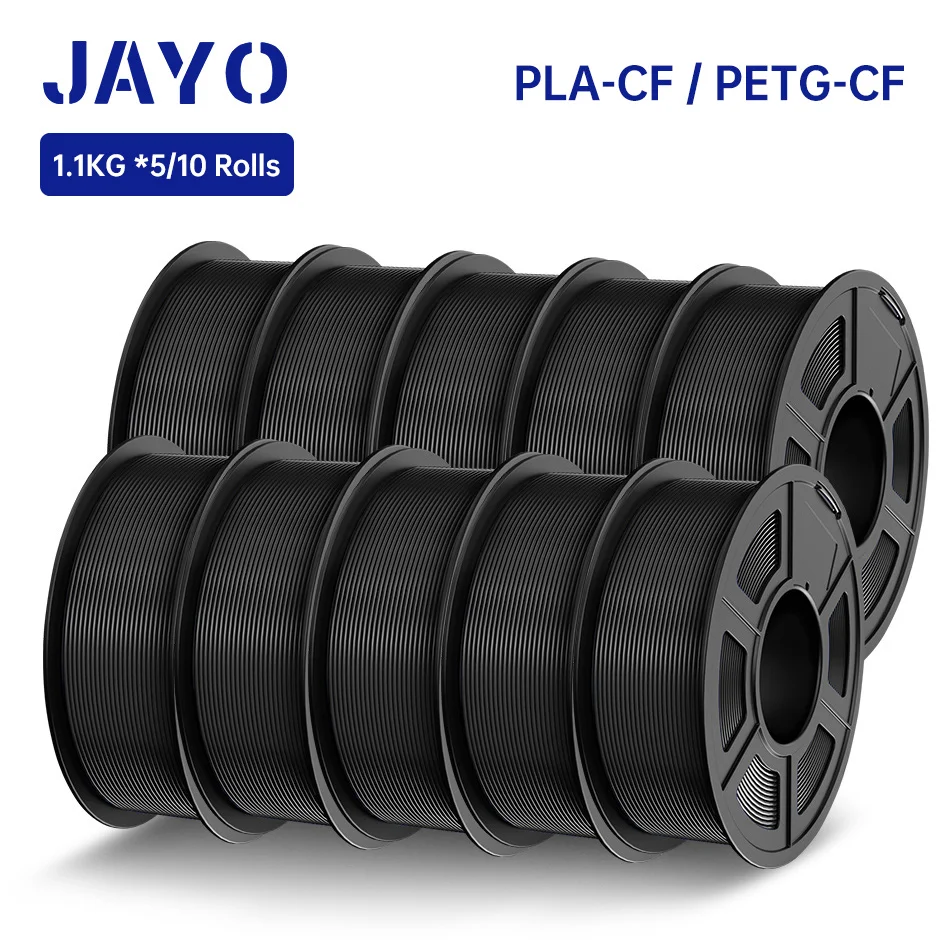 JAYO PETG-CF 3D Printer Filament 1.75mm PETG/PLA Carbon Fiber Filament High Impact Strength Heat-Resistant 3D Printing Materials