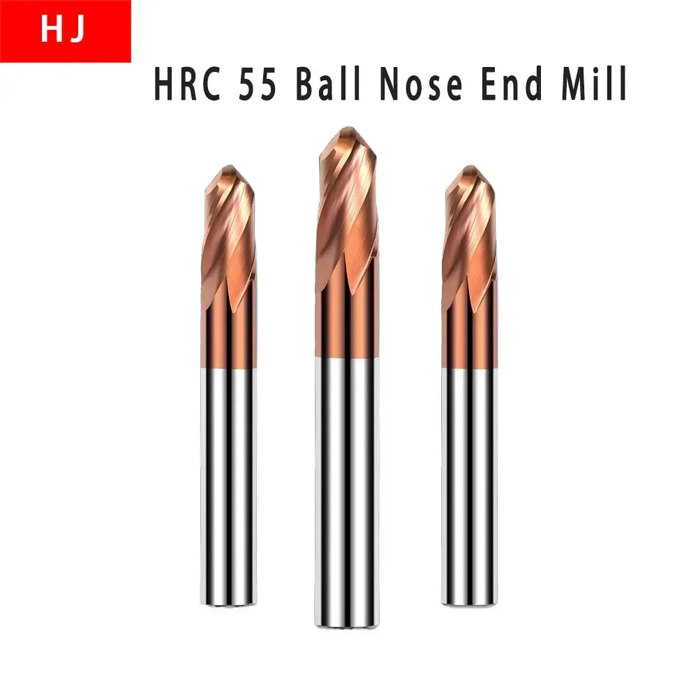 

HRC55 2Flute Ball Nose End Mill Tungsten Steel Carbide Milling Cutter Alloy Ball Endmills For Cnc Machining Endmills Tool R1-R10