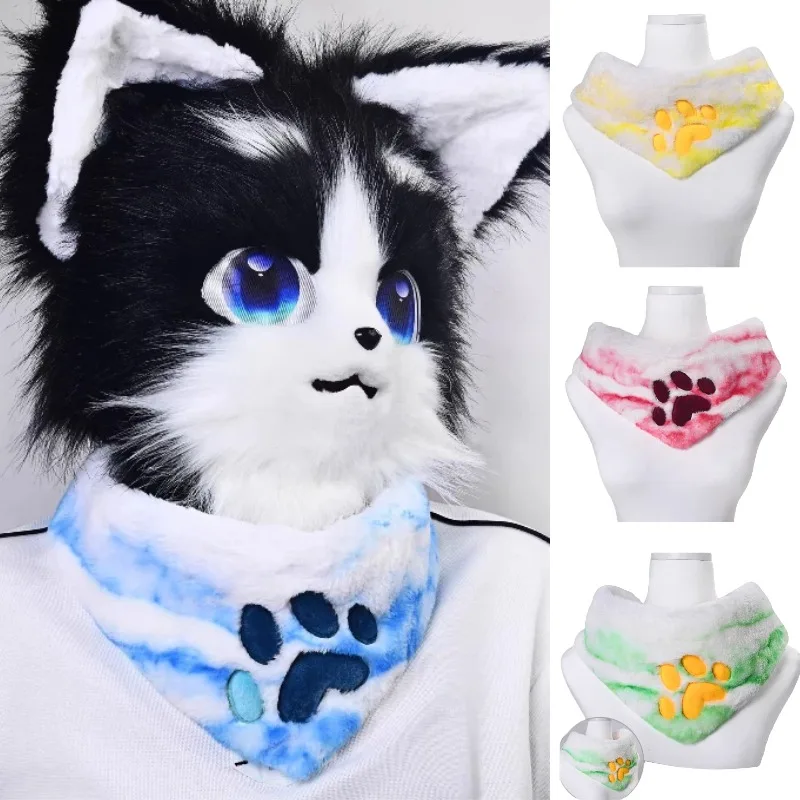 

Kigurumi Fursuit Cosplay Accessories Neck Scarf Cute Three-dimensional Cat Paw Furry Collar Kig Roleplay for Halloween Party