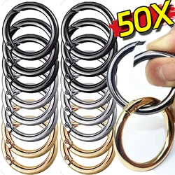 50PCS Metal Spring Clasps O Ring Bag Buckle Connector Openable Keyring Clips Carabiner Snap Hook DIY Luggage Jewelry Accessories