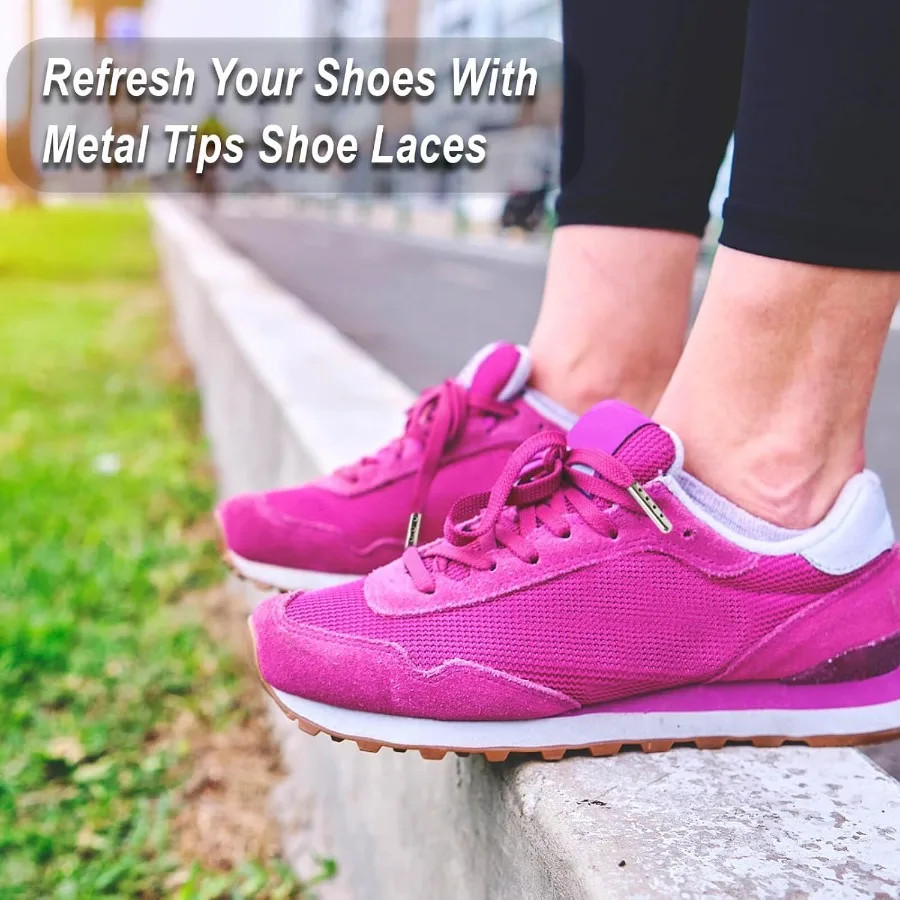 أربطة أحذية مسطحة صلبة: أطراف معدنية سميكة للأحذية الرياضية 2 ص #6