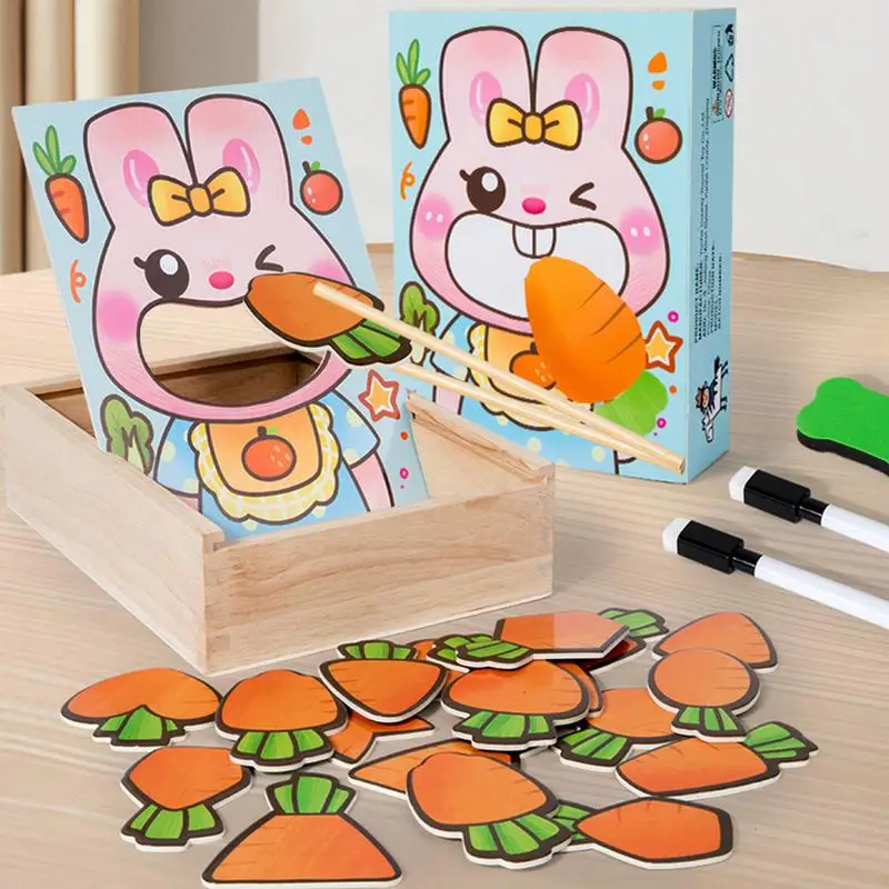 Wooden Puzzles For Kids Educational Rabbit Puzzle Toy Creative Rabbit Toy Puzzles For Children Early Educational Rabbit Puzzle