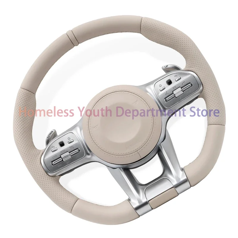 Beige Steering wheel for Mercedes Benz AMG W117 W166 W177 W197 W204 W205 W212 W213 W216 W217 W218 W222 W253 W257 GLE G63 C63 GT