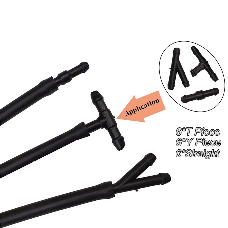 GEARZAAR 3M Windshield Washer Nozzle Hose Kit – Universal Fluid Tube W/ Connectors, Front & Rear