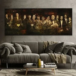 Classic Vintage Wall Art Movie Godfather Mafia Leader HD Canvas Oil Painting Poster Print Home Bedroom Living Room Decoration