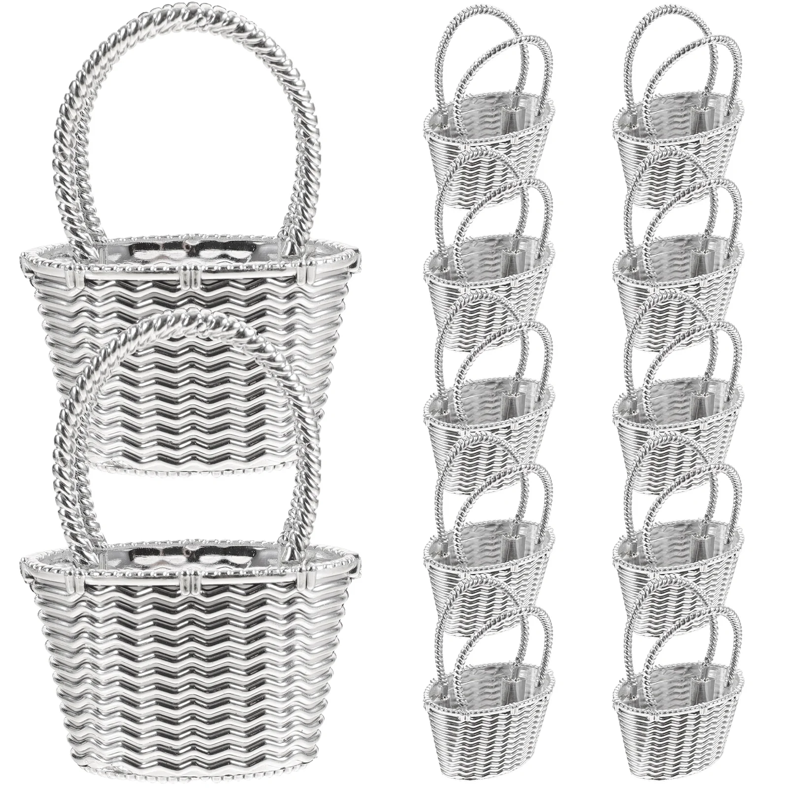 

12 Pcs Candy Box Decorative Wedding Baby Shower Gift Basket Favor Handheld Packing Small Baskets Party Decoration Plastic