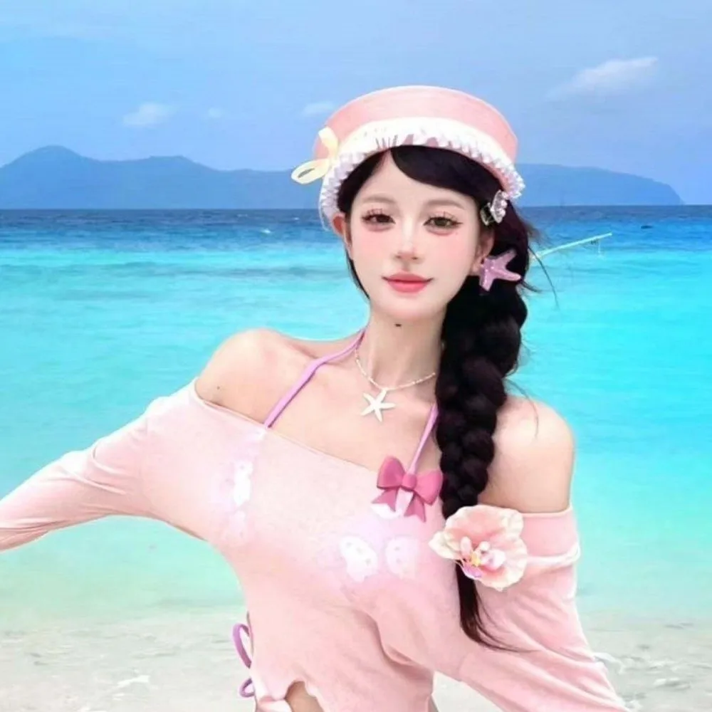 Retro Ruffle JK Bow Beret Dome Flip Eaves Sailor Hat Cosplay Korean Style Navy Cap Ladies