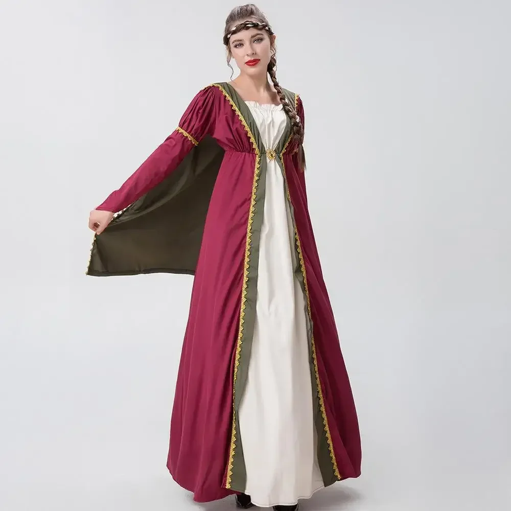 Halloween European And American Medieval Queen Dress Vintage Cape Dress