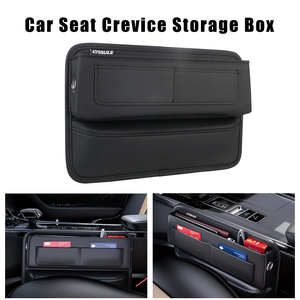 

Universal Interior Accessories Car Seat Crevice Storage Box Car Stowing Tidying PU Leather Center Console Armrest Hidden Box