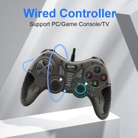 Mando con cable blanco y negro para videojuegos, TV/ordenador, PC, Joystick, controlador PS3 con efecto de vibración