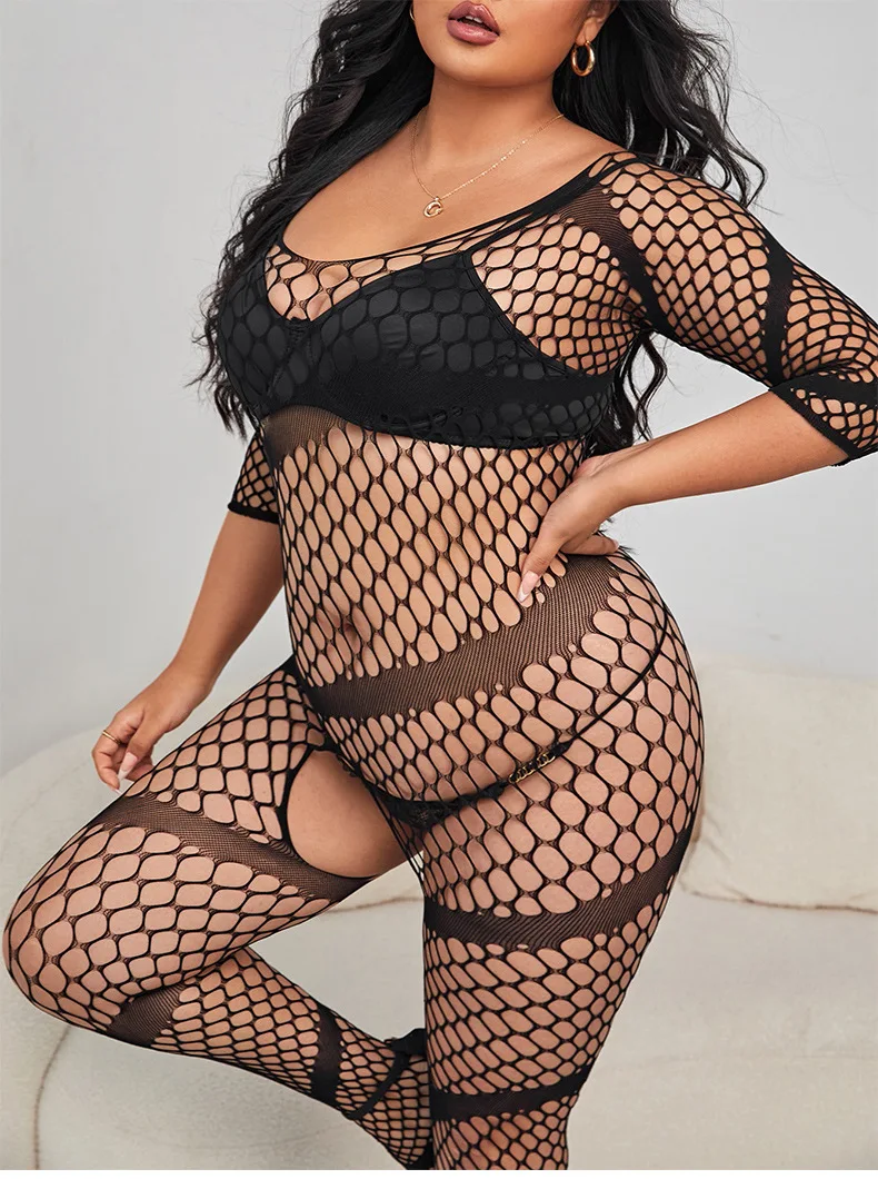 Fashion Porn Body Sexy Lingerie Underwear Women Bodystockings Fishnet Crotchless Mesh Tights Erotic Costumes Teddy Bodysuit