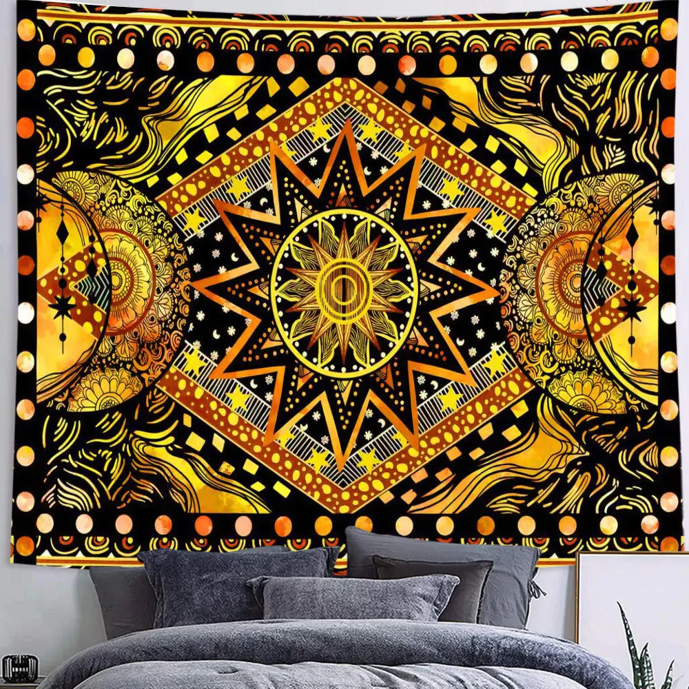 

Colorful Datura Tapestry Wall Hanging Tapiz Bohemian Style Living Room Fantasy Wizardry Dormitory Home Decoration