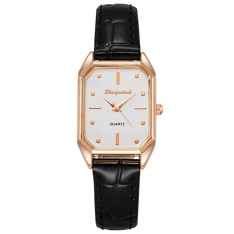 Reloj de cuarzo para mujer, pulsera de esfera verde, esfera Simple de oro rosa, malla de lujo, relojes de marca, relojes cuadrados de moda