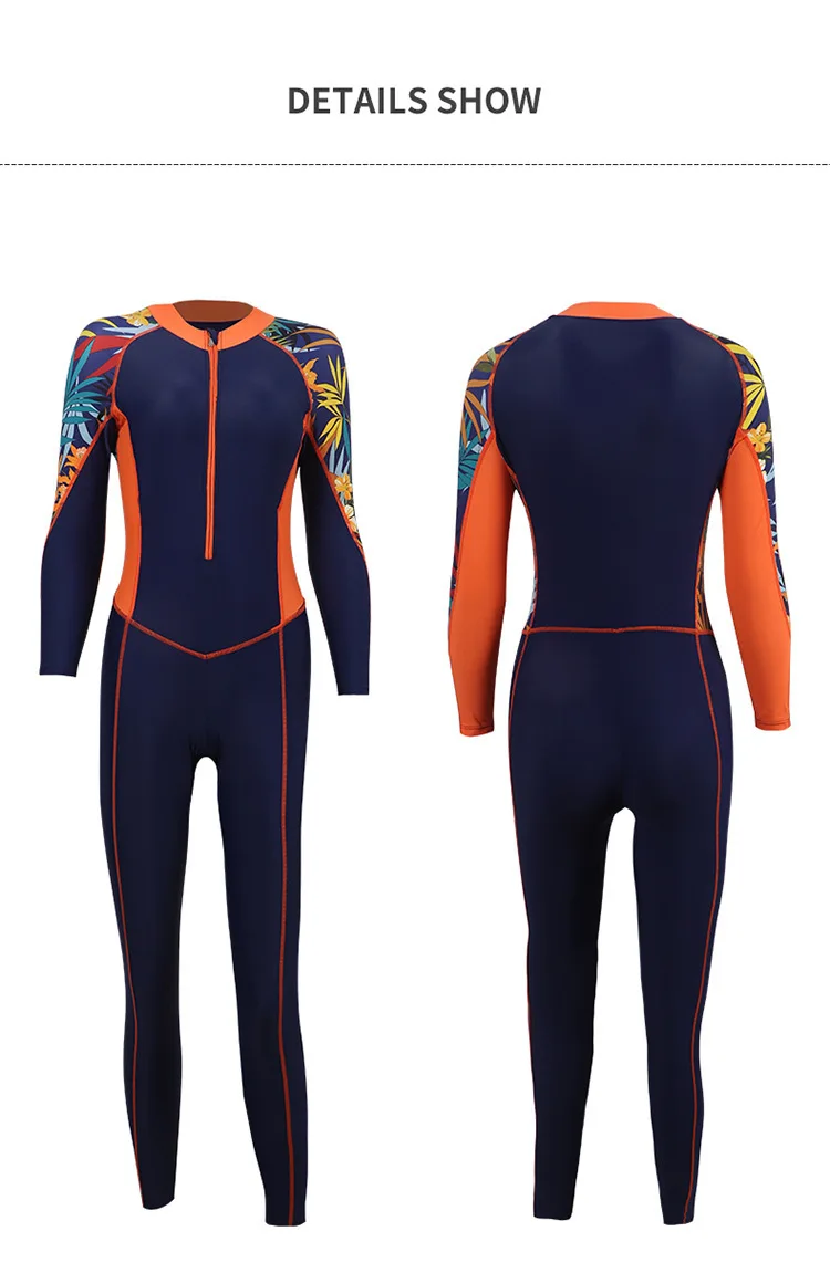 Korean Women Wetsuit Swimwear Female Long Snorkeling Diving Beach Wear Swimsuit Sunscreen Elastic Zipper Swimsuit Rash Guard image 5