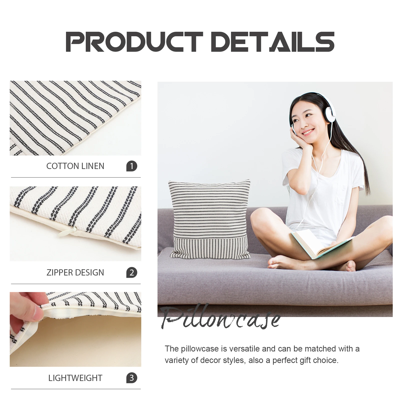 

2 Pcs Patchwork Throw Pillowcase Linen Cases Outdoor Pillows Decorate Living Room Covers Square Cotton Modern Cushion
