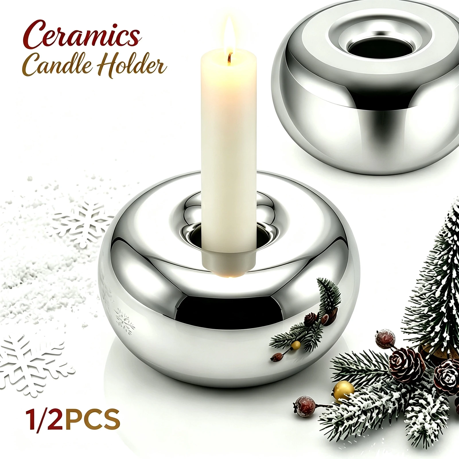 Candle Supplies Europe - Portacandele in Ceramica Circolare, Decorazione Moderna