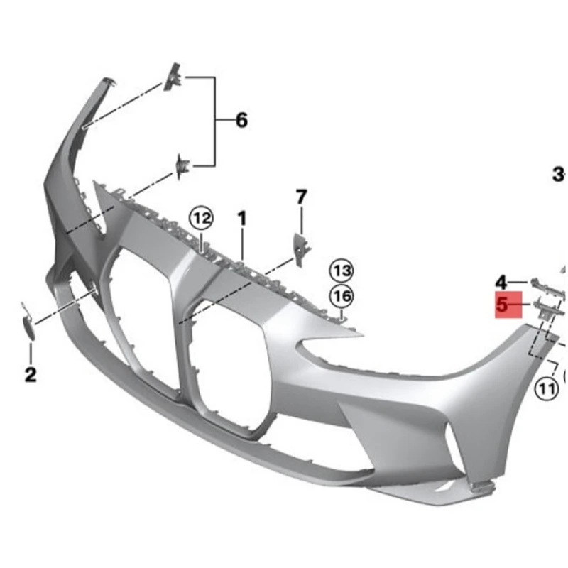 1Pair Front Bumper Lower Guide 51118069419 51118069420 For BMW G80 G82 G83 M3 M4 2020-2023 Bumper Cover Inner Bracket