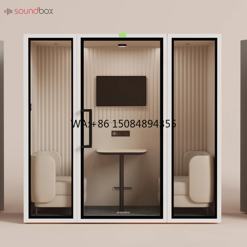 Soundbox Movable Soundproof Own Office Box Acoustic Meeting Pod Freelance Home Recording Cabin Pods for Airport