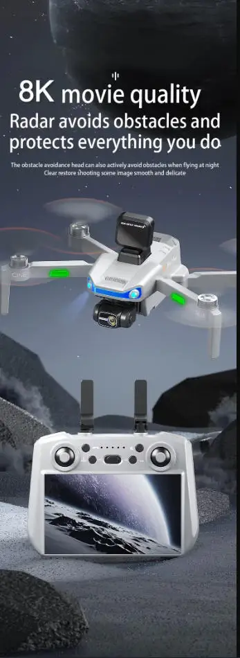 Professional Brushless LCD Screen GPS Drone WIFI FPV Brushless 3-Axis Gimbal Obstacle Avoidance Large Screen Control Quadcopter