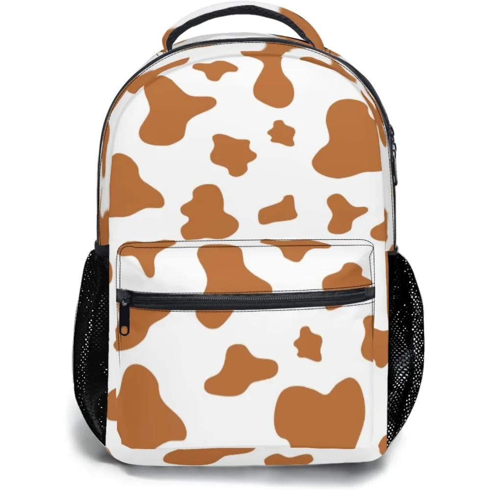 

Brown Cow Print Backpack Cow Spots Pattern Backpacks For Kids Lightweight High Capacity Student Bookbag Waterproof School Book B