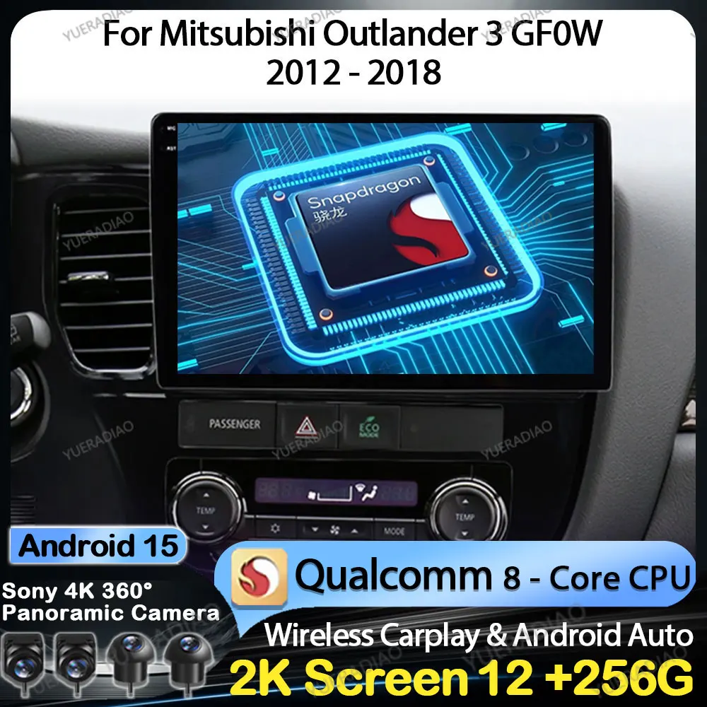 راديو سيارة أندرويد 15 لميتسوبيشي أوتلاندر 3 GF0W GG0W 2012 - 2018 نظام تحديد المواقع نافي رئيس وحدة الوسائط المتعددة مشغل فيديو ستيريو 2DIN BT