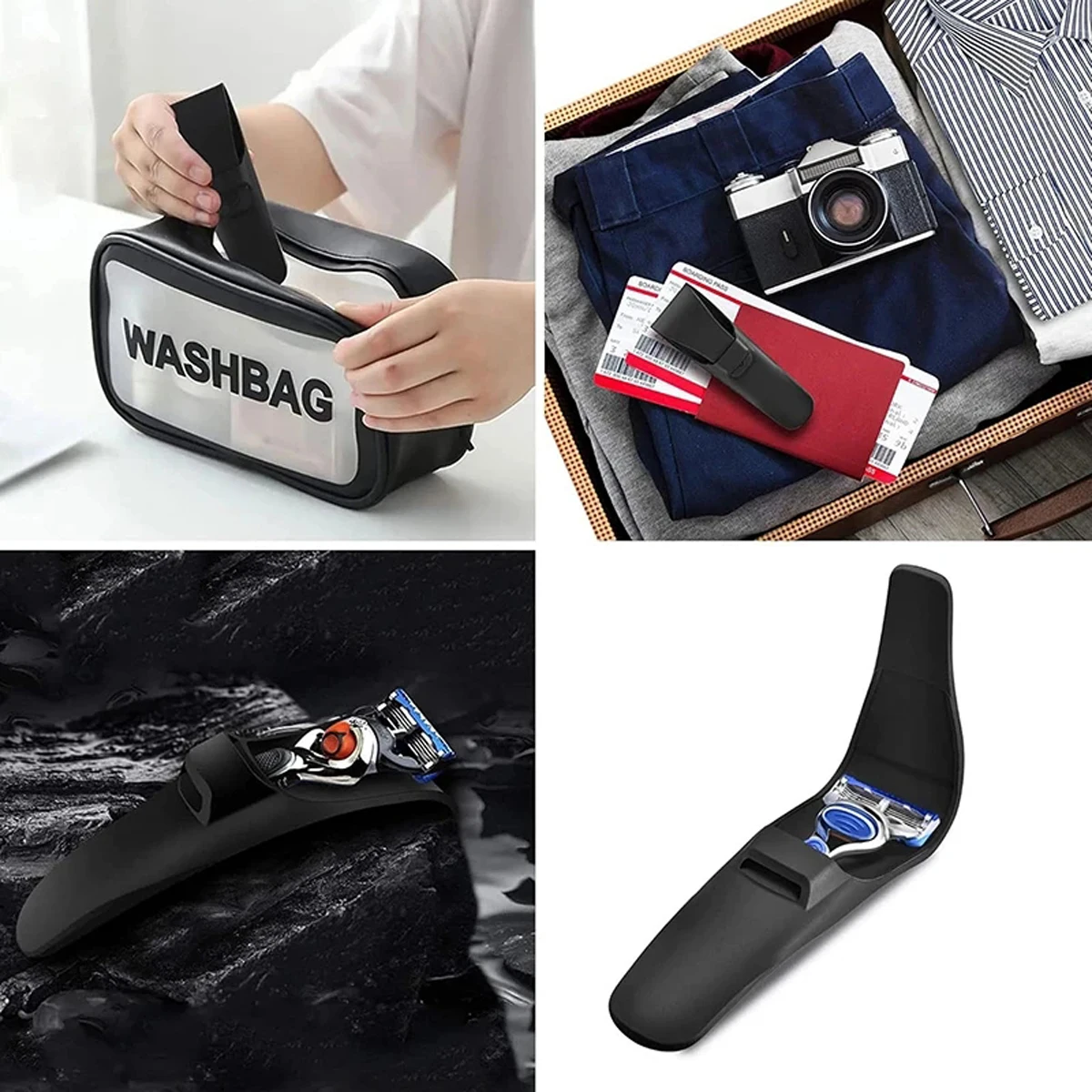 Travel-specific shaving kit silicone case anti-damage protection cover portable and compact storage sleeve Portable Razor Cover