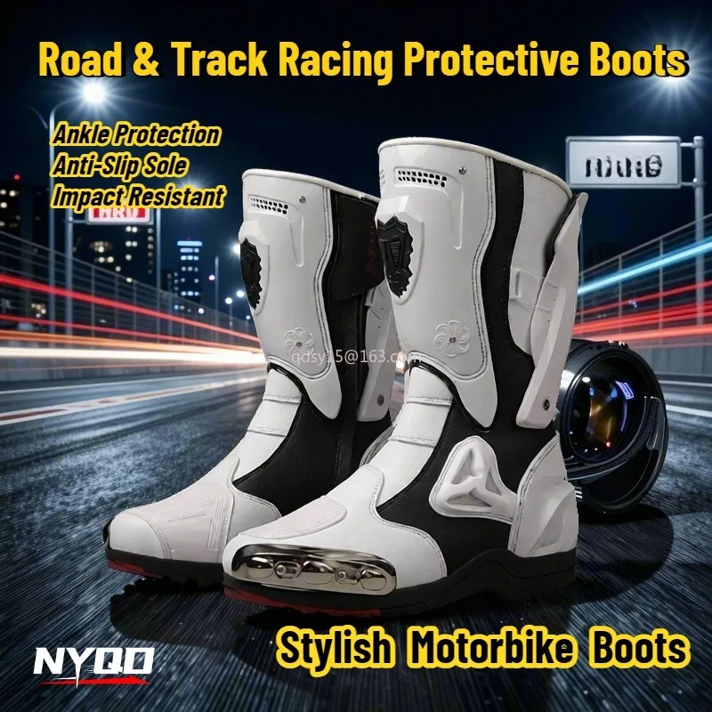 

Professional Motorcycle Riding Boots Road Racing Track Protective Motocross Boots Anti-Collision Power Sports Riding Shoes