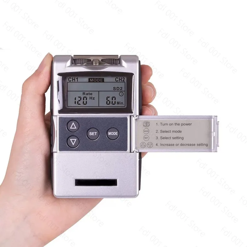Two-way low-frequency physiotherapy device TENS7000 and rechargeable model with four-channel 60 mode