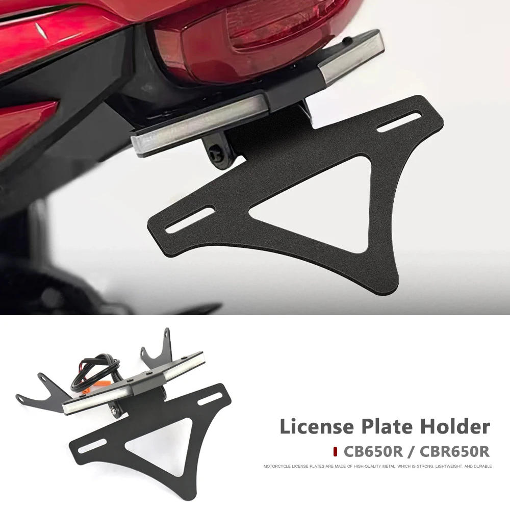 

For Honda CB650R CBR650R 2021-2025 2024 Motorcycle License Plate Holder LED Light Tail Tidy Fender Eliminator CB 650R CBR 650 R