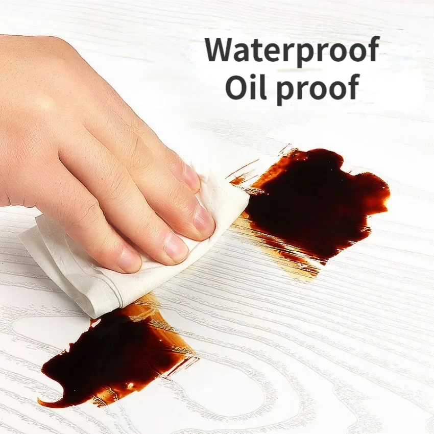 Black Wood Grain Self-Adhesive Wallpaper Waterproof Easy Match Apply for Home Decor Wall Decor Desktop Table Top Protection Film
