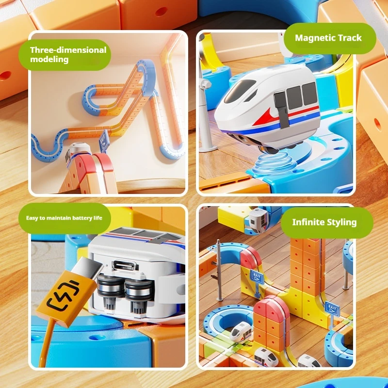 Set di treni a levitazione magnetica educativa per bambini, montagne russe antigravità, binario ad alta velocità, giocattolo per un'apprendimento divertente